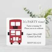 Zoll-Einladung des Red Double decks-Busses Einladung (Stehend Vorderseite)