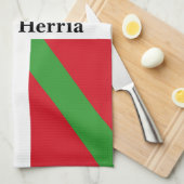 Zoll, nationale Flagge des Baskenlandes, ikurriña: Geschirrtuch (Viertel Falte)