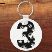 Zoll Nummer 3 Soccer-Schlüsselanhänger Schlüsselanhänger (Vorderseite)