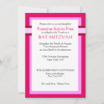 Zoll Rosa Bat Mitzvah Einladungen<br><div class="desc">Passen Sie den gesamten Text an,  den Sie hier sehen. 2013 von Mark Thaler</div>