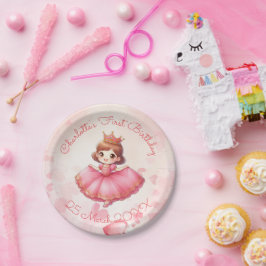 Zoll rosa Prinzessin Pappteller