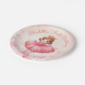 Zoll rosa Prinzessin Pappteller (Schrägansicht)