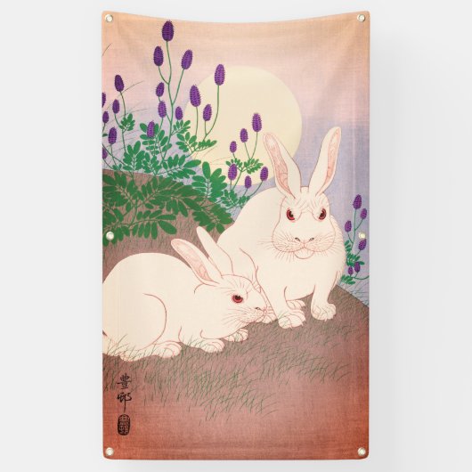 ZOLLABLEJAPANISCHE DRUCKRABBIT UND MONDBanner Banner (Vertikal)