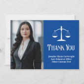 Zollamt Blue White Lawyer Foto Dankeskarte (Vorderseite)