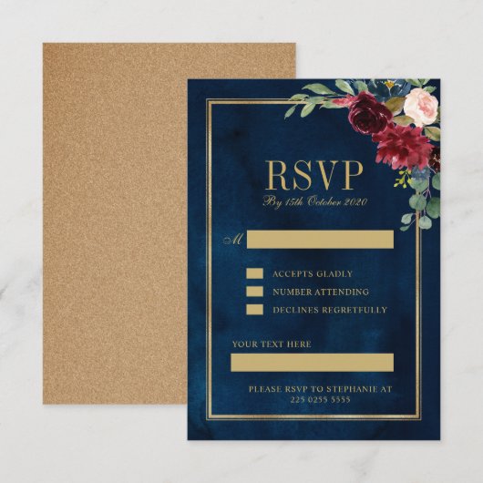 Zollanforderung RSVP Karte (Vorne/Hinten)