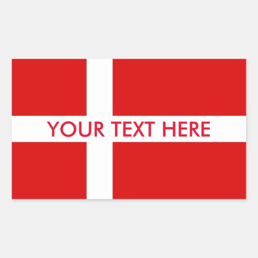 Zollaufkleber für Dänemark unter dänischer Flagge Rechteckiger Aufkleber (Vorderseite)
