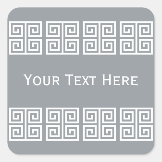 Zollaufkleber für griechische Muster Quadratischer Aufkleber (Vorderseite)
