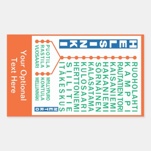 Zollaufkleber für U-Bahnstationen in Helsinki Rechteckiger Aufkleber (Vorderseite)