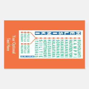 Zollaufkleber für U-Bahnstationen in Helsinki Rechteckiger Aufkleber