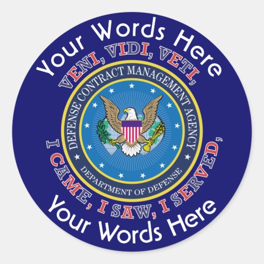 Zollaufkleber für Verteidigungsaufträge Runder Aufkleber (Vorderseite)