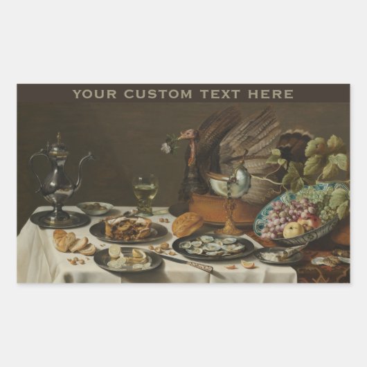 Zollaufkleber "Still Life with Turkey Pie" Rechteckiger Aufkleber (Vorderseite)
