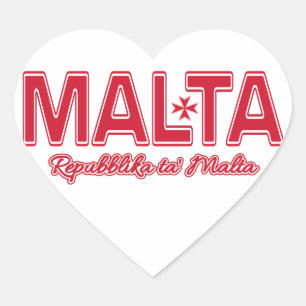 Zollaufkleber von MALTA Herz-Aufkleber