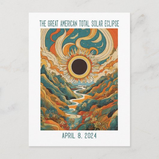 ZOLLBAR: ECLIPSE ÜBER FLUSS POSTKARTE (Vorderseite)