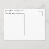 ZOLLBAR: ECLIPSE ÜBER SEE POSTKARTE (Rückseite)