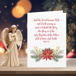 ZOLLBARE POINETtia Rote Grüne und goldene Garne Feiertagskarte