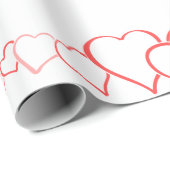 ZOLLBARE ROTE UND WEISSE HERZZZEICHEN GESCHENKPAPIER (Rolleneckpunkt)