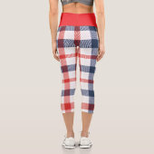 ZOLLBARE ROTE WEISE UND BLAU Hochwaisted Capris (Rückseite)