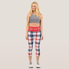 ZOLLBARE ROTE WEISE UND BLAU Hochwaisted Capris