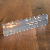 ZOLLBARE "SONNENGESCHIRR ÜBER KARIBBIAN"-DESKPLATT NAMENSPLAKETTE (Seite)