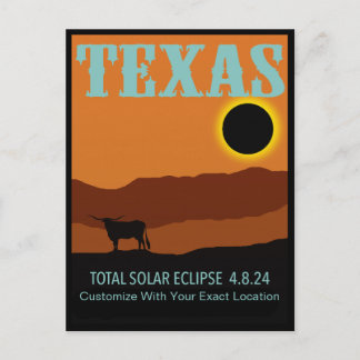 ZOLLBARE Texas Eclipse Postkarte