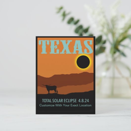 ZOLLBARE Texas Eclipse Postkarte (Stehend Vorderseite)