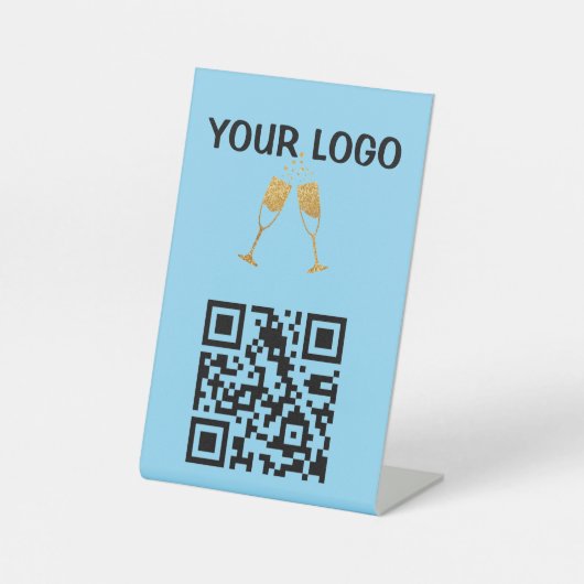 ZOLLBARER TABELLE QR CODESTAND FÜR RESTAURANTS SOCKELSCHILD (Vorderseite)