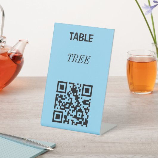ZOLLBARER TABELLE QR CODESTAND FÜR RESTAURANTS SOCKELSCHILD (In SItu)