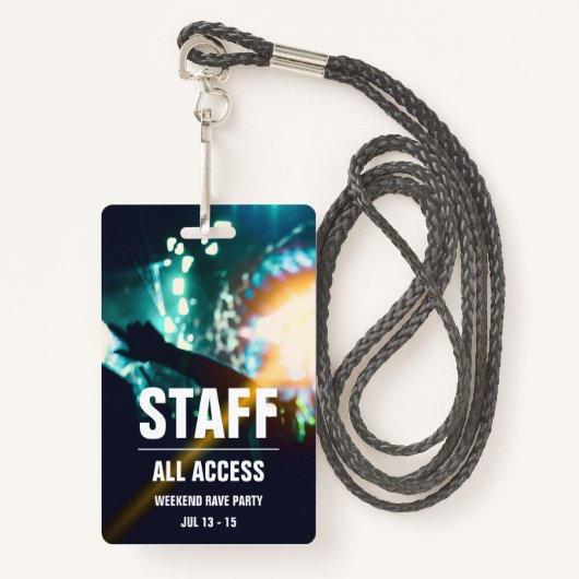 Zollbeamte | Alle Access Concert Pass Abzeichen Ausweis (Vorderseite mit Schlüsselband)