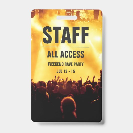 Zollbeamte | Alle Access Concert Pass Abzeichen Ausweis (Vorderseite)