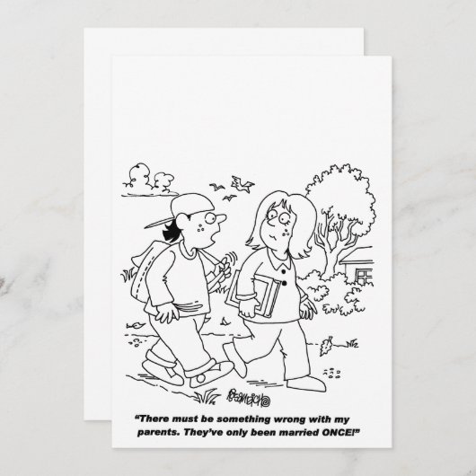 ZOLLBEWÄLTIGE CARTOON-WEDERINVITATION EINLADUNG (Vorne/Hinten)