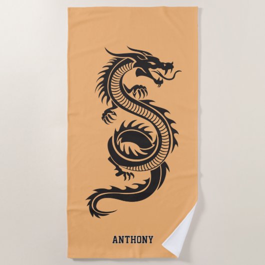 Zollchinesischer Drache Strandtuch (Vorderseite)