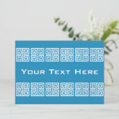 Zolleinladung für griechische Muster Einladung (Stehend Vorderseite)