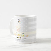 Zollengerichtete Gans mit Headset Danke Kaffeetasse (Vorderseite Links)