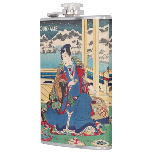 Zollfahne japanischer Kunst Flachmann (Links)