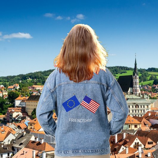 Zollfahnen für Europa und die Staaten der Vereinig Jeansjacke