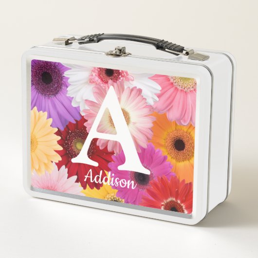 Zollformales Monogramm-Daisy-Metal-Lunch-Box Metall Brotdose (Vorderseite)