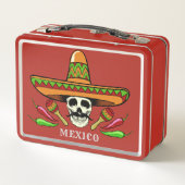 Zollformblatt für mexikanische Schädel Metall Brotdose (Rückseite)