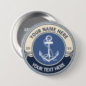 Zollfreie nautische Anker-Seil-Rahmen Button (Vorne & Hinten)