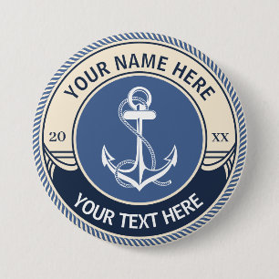 Zollfreie nautische Anker-Seil-Rahmen Button