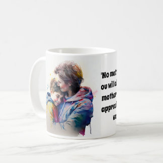 ZOLLGEWÄSSERSPORTRAT VON MAMA UND SOHN KAFFEETASSE