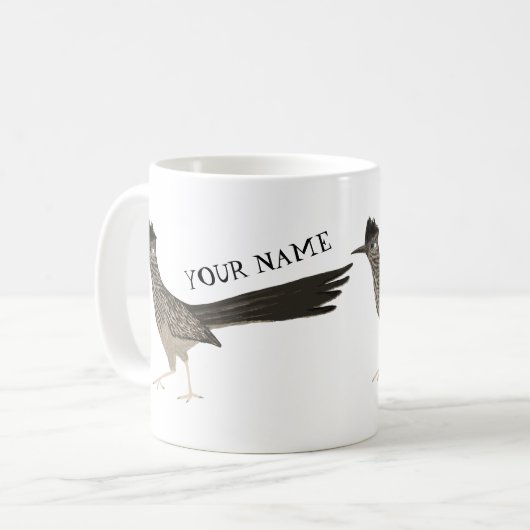 ZOLLISIERTE Roadrunner Roadrun Pencil Zeichnend Kaffeetasse (Vorderseite Links)