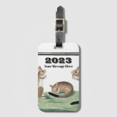 Zolljahr der Niedlichen Kaninchenfamilie 2023 Gepäckanhänger (Vorderseite Vertikal)