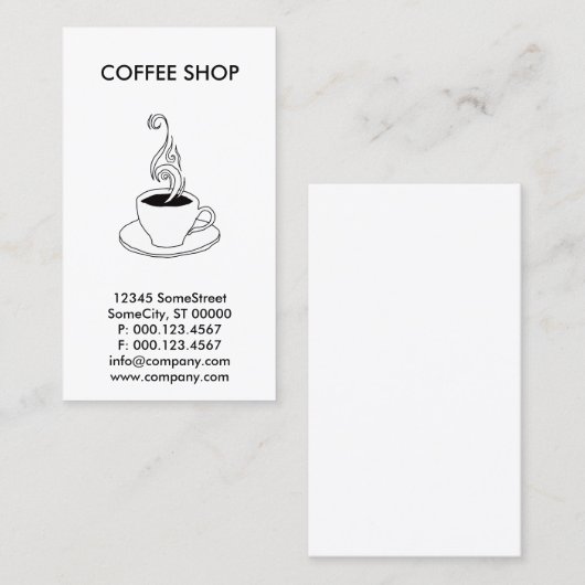 Zollkaffeesgeschäft Visitenkarte (Vorne/Hinten)