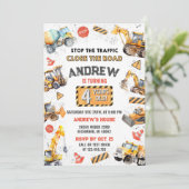 Zollkonfektionierte Trucks Geburtstagsparty Einladung (Stehend Vorderseite)