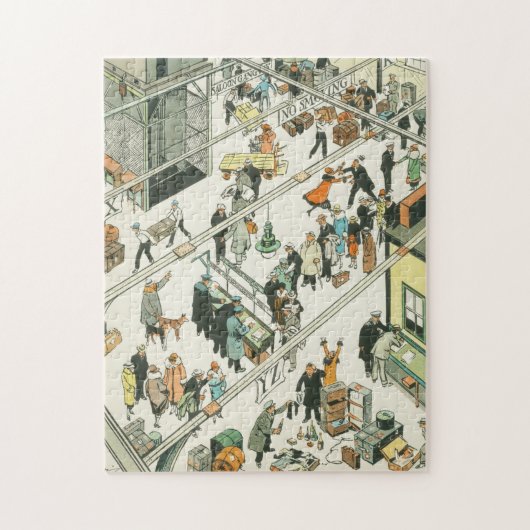 Zollkontrolle, lustiger Cartoon von Tony Sarg Puzzle (Vertikal)