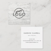 Zolllogo für hellgraues Holz Quadratische Visitenkarte (Vorne/Hinten)