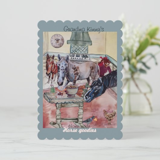 Zollmarke für Pferde Einladung (Stehend Vorderseite)