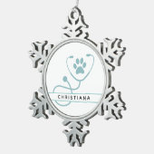 Zollmedizinische Fachkräfte Schneeflocken Zinn-Ornament (Rechts)