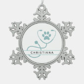 Zollmedizinische Fachkräfte Schneeflocken Zinn-Ornament (Vorderseite)