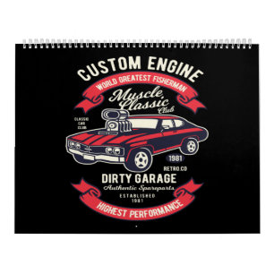 Zollmotor Muskel klassisch schmutzig Garage Kalender